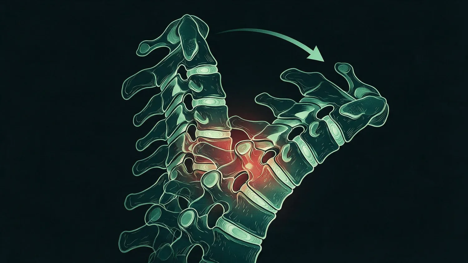 Ilustraci&oacute;n m&eacute;dica del movimiento del latigazo cervical